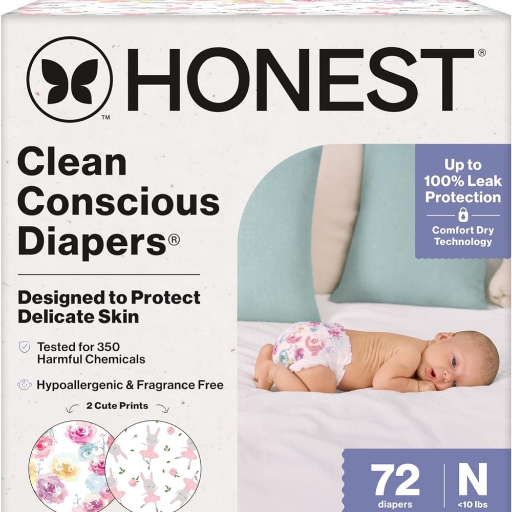 The Honest Company White and Pink Clean Conscious Diapers